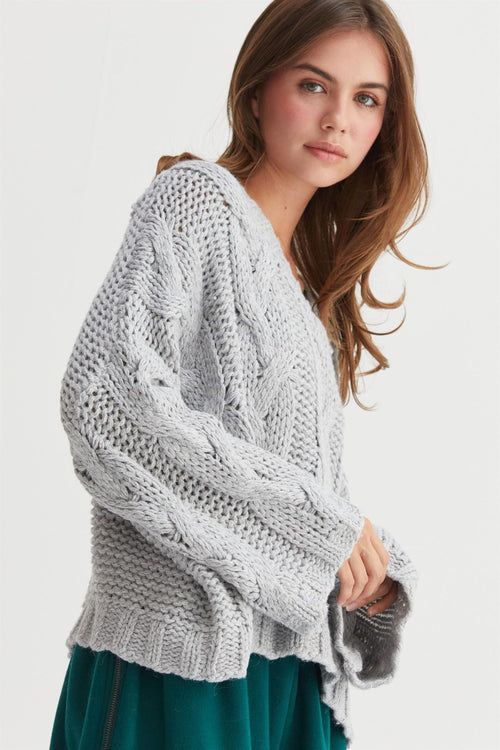 Cute HYFVE Cable Knit V-Neck Sweater