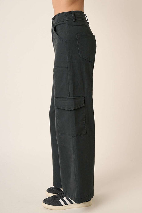 Cute Mittoshop Wide Leg High Waist Pants with Cargo Pockets