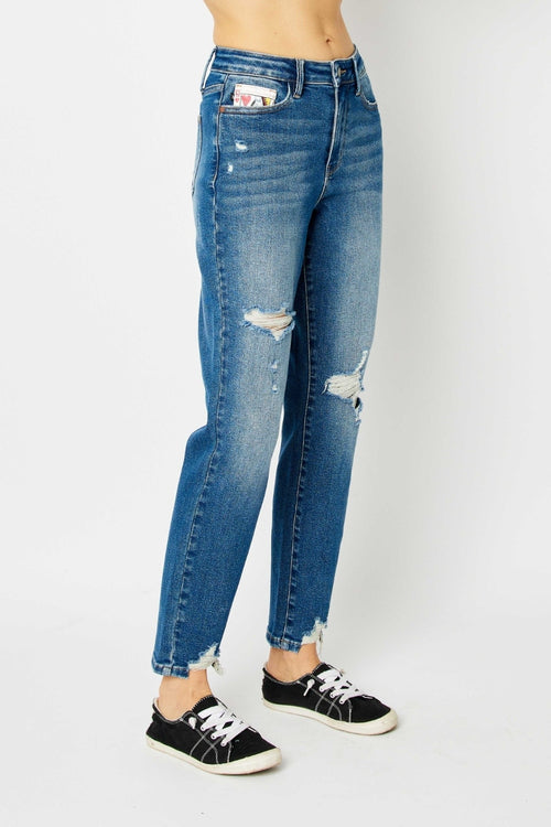 Cute Judy Blue Full Size Distressed Slim Jeans5