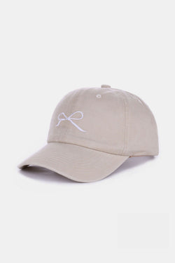 Cute Zenana Bow Embroidered Washed Cotton Caps