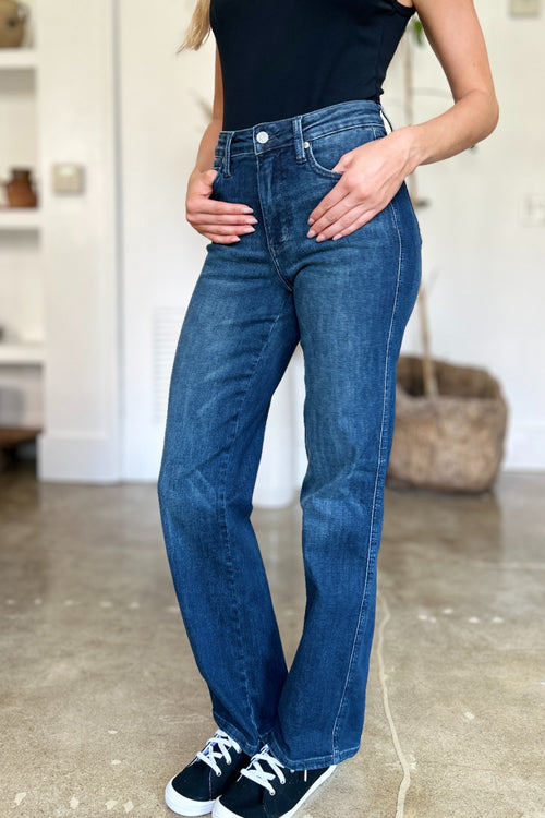 Cute Judy Blue Full Size Tummy Control Straight Jeans