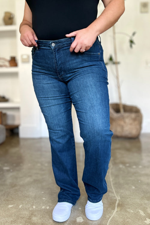 Cute Judy Blue Full Size Tummy Control Straight Jeans