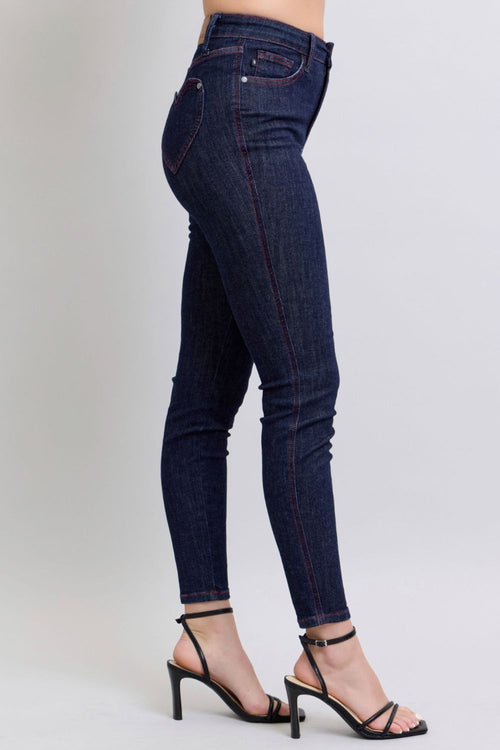 Cute Judy Blue Full Size Heart Shaped Back Pockets Skinny Jeans