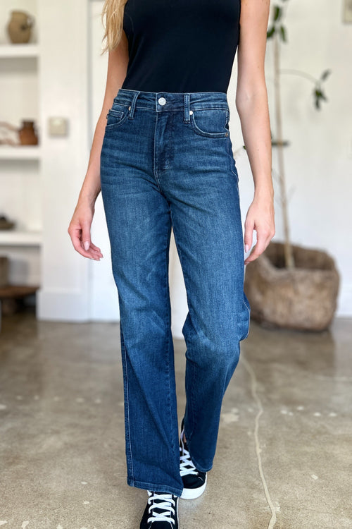 Cute Judy Blue Full Size Tummy Control Straight Jeans