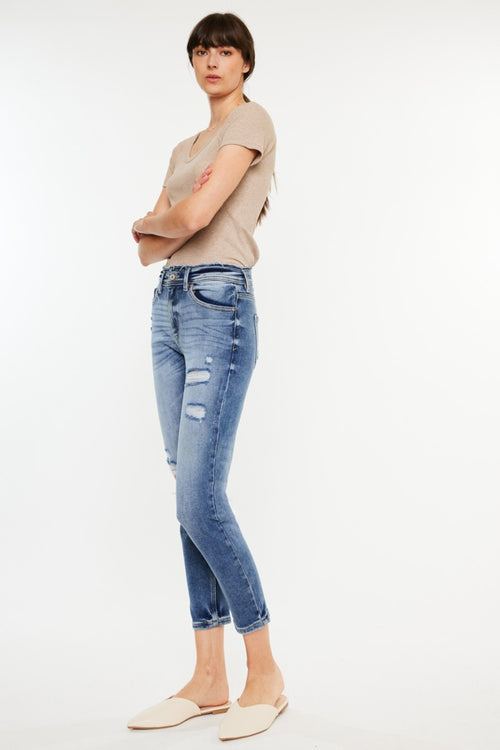 Cute Kancan High Rise Distressed Mom Jeans3