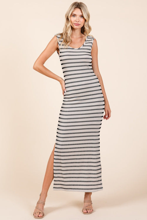 Cute Mittoshop Striped Scoop Neck Sleeveless Maxi Dress