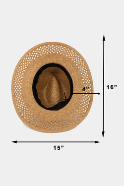 Cute Fame Basket Weave Straw Sun Hat2