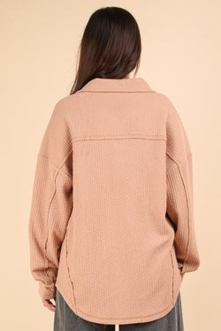 Cute VERY J Button Down Textured Knit Shacket