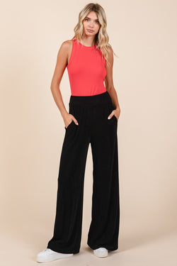 Cute Mittoshop Elastic Waist Pants with Side Pockets