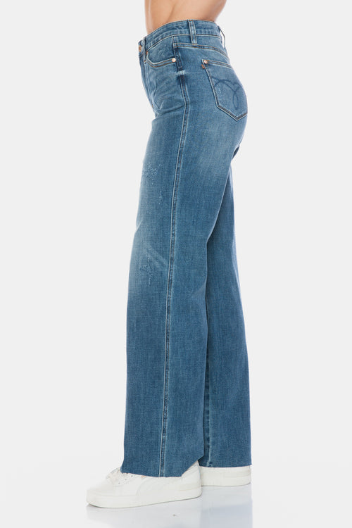 Cute Judy Blue Full Size Tummy Control Cut Raw Hem Straight Jeans