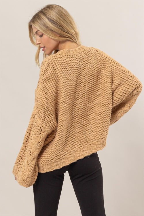 Cute HYFVE Cable Knit V-Neck Sweater