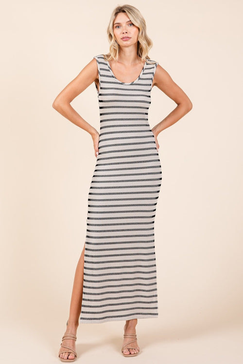 Cute Mittoshop Striped Scoop Neck Sleeveless Maxi Dress