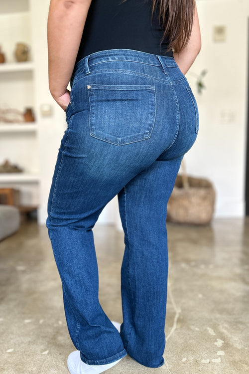 Cute Judy Blue Full Size Tummy Control Straight Jeans