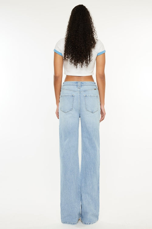 Cute Kancan Distressed High Waist Straight Jeans