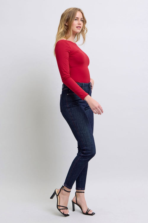 Cute Judy Blue Full Size Heart Shaped Back Pockets Skinny Jeans