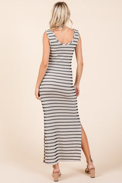 Cute Mittoshop Striped Scoop Neck Sleeveless Maxi Dress