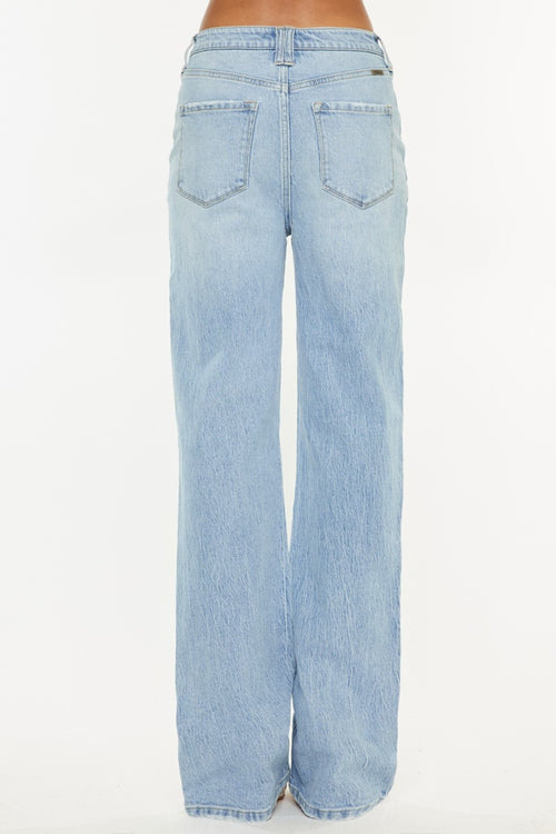 Cute Kancan Distressed High Waist Straight Jeans