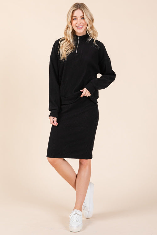 Cute BOMBOM Quarter Zip Long Sleeve Sweatshirt with Pockets