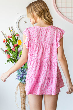 Cute Heimish Full Size Floral Ruffled Tiered Top2