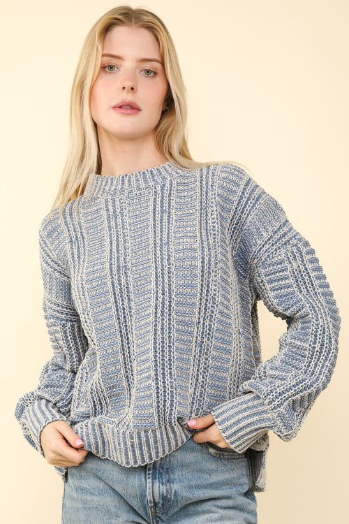 Cute VERY J Two Tone Long Sleeve Sweater