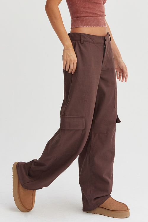 Cute HYFVE Elastic Waist Wide-Leg Cargo Pants