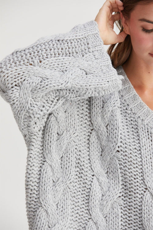 Cute HYFVE Cable Knit V-Neck Sweater