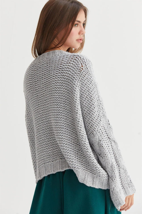 Cute HYFVE Cable Knit V-Neck Sweater