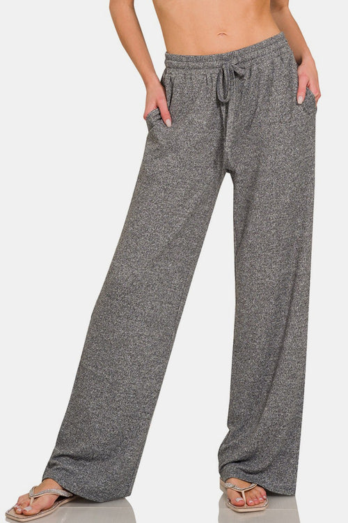 Cute Zenana Drawstring Wide Leg Pants with Side Pockets