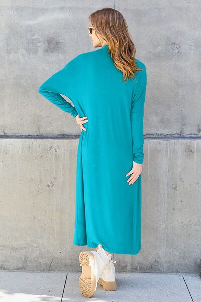 Cute Basic Bae Full Size Open Front Long Sleeve Cover Up