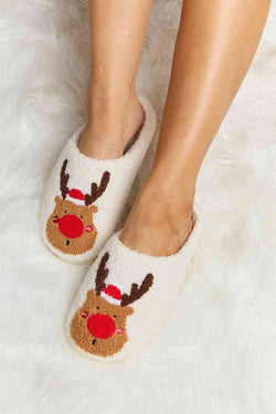 Cute Melody Rudolph Print Plush Slide Slippers1