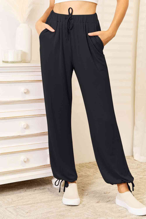 Cute Basic Bae Full Size Soft Rayon Drawstring Waist Pants with Pockets 11