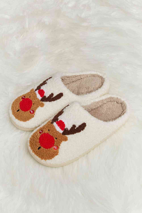 Cute Melody Rudolph Print Plush Slide Slippers5