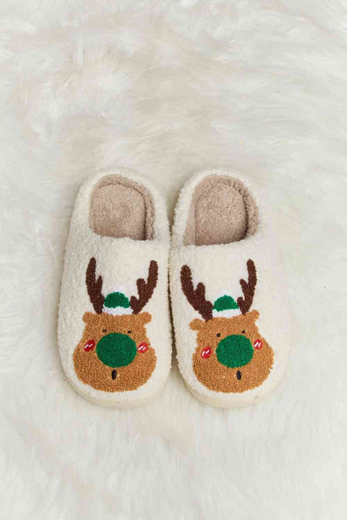 Cute Melody Rudolph Print Plush Slide Slippers9