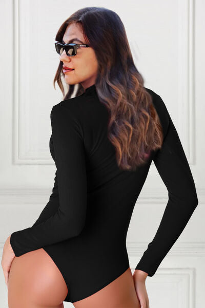 Cute Basic Bae Full Size Mock Neck Long Sleeve Bodysuit