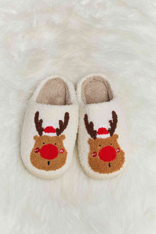 Cute Melody Rudolph Print Plush Slide Slippers4