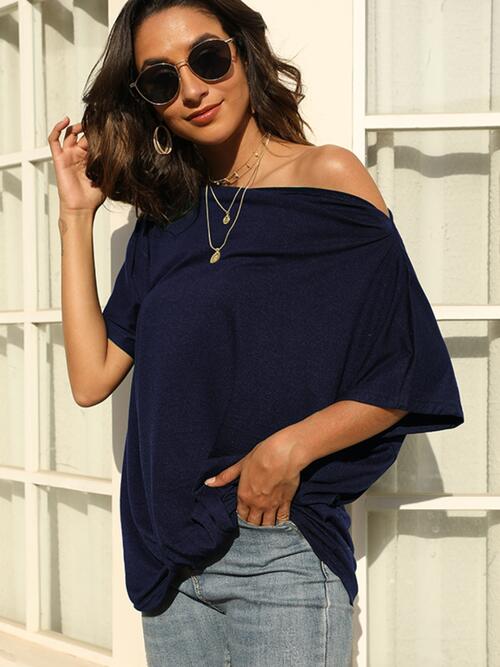 Short sleeve best sale one shoulder top