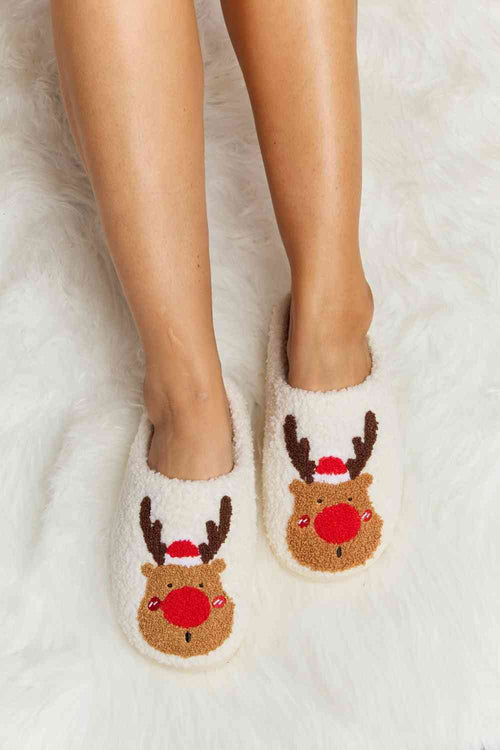 Cute Melody Rudolph Print Plush Slide Slippers2