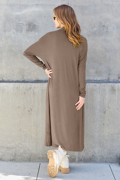 Cute Basic Bae Full Size Open Front Long Sleeve Cover Up