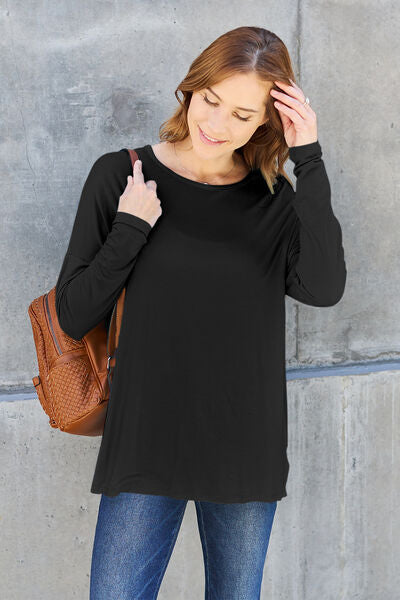 Cute Basic Bae Full Size Round Neck Dropped Shoulder T-Shirt 12