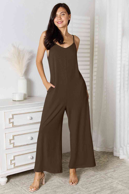 Cute Basic Bae Full Size Spaghetti Strap V-Neck Jumpsuit 10