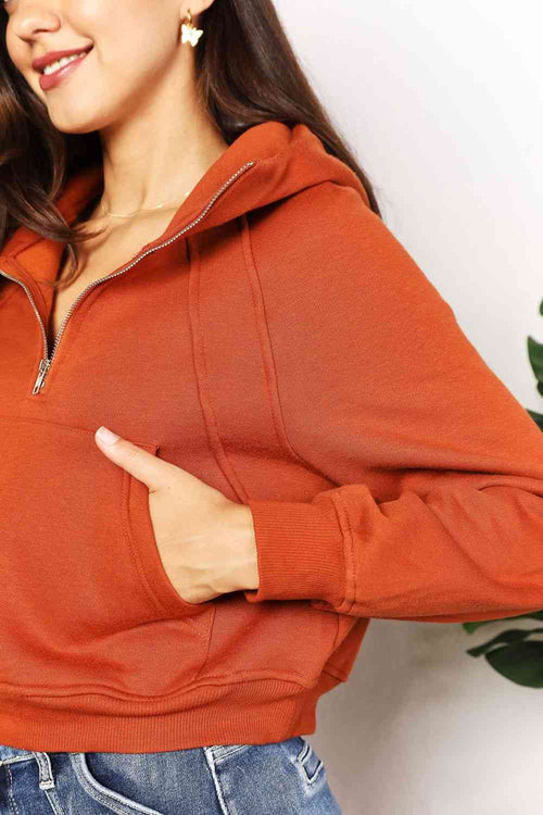 Cute Double Take Half-Zip Long Sleeve Hoodie6