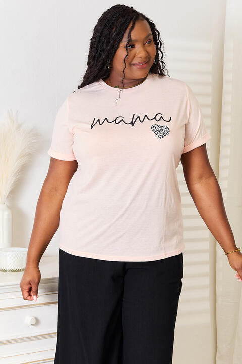 Cute Simply Love MAMA Heart Graphic T-Shirt