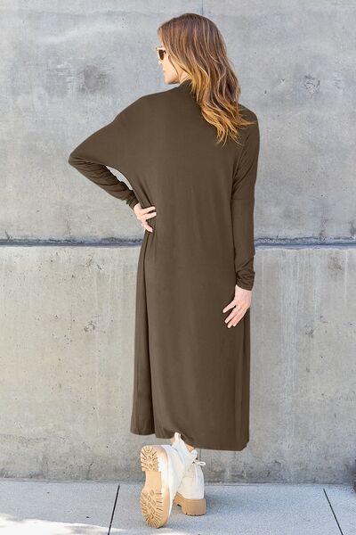 Cute Basic Bae Full Size Open Front Long Sleeve Cover Up